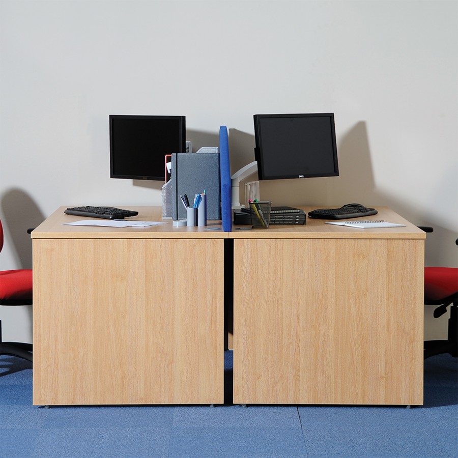 Harlow Panel End Straight Desk with Three Drawer Pedestal